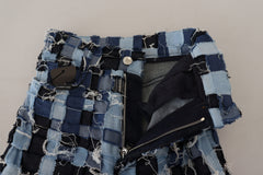 Dolce & Gabbana Multicolor Patchwork Jeans aus Baumwoll-Denim