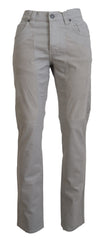 Jeckerson Graue Baumwoll-Freizeithose für Herren (Tapered Fit)