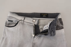 Dolce & Gabbana Grau Verwaschene Skinny Herren Jeans