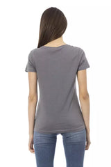 Trussardi Action Graues Baumwoll-Damen-T-Shirt