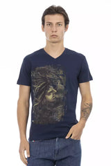 Trussardi Action Herren T-Shirt aus blauer Baumwolle