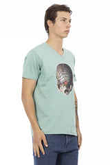 Trussardi Action Grünes Baumwoll-Herren-T-Shirt