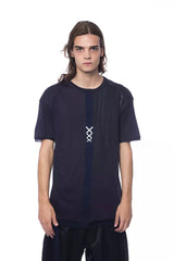 Nicolo Tonetto Blaues Baumwoll-Herren-T-Shirt
