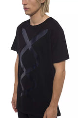 Nicolo Tonetto Schwarzes Baumwoll-Herren-T-Shirt