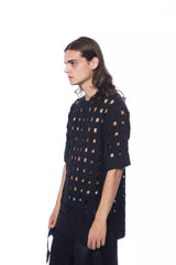 Nicolo Tonetto Schwarzes Baumwoll-Herren-T-Shirt
