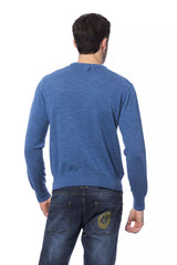 Billionaire Italian Couture Blauer Pullover aus Merinowolle