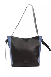 Pompei Donatella Schwarze Leder-Umhängetasche für Damen