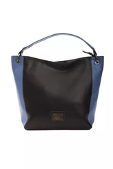 Pompei Donatella Schwarze Leder-Umhängetasche für Damen