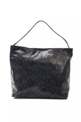 Pompei Donatella Blaue Leder Damen Schultertasche