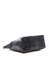 Pompei Donatella Blaue Leder Damen Schultertasche