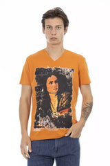 Trussardi Action Orangefarbenes Baumwoll-T-Shirt für Herren