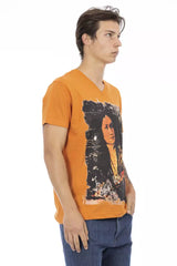 Trussardi Action Orangefarbenes Baumwoll-T-Shirt für Herren
