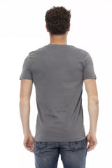 Trussardi Action Graues Herren-T-Shirt aus Baumwolle