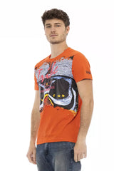 Trussardi Action Orangefarbenes Baumwoll-T-Shirt für Herren