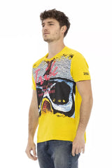 Trussardi Action Gelbes Baumwoll-Herren-T-Shirt