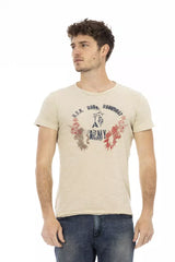 Trussardi Action Beiges Herren-T-Shirt aus Baumwolle