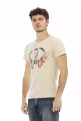 Trussardi Action Beiges Herren-T-Shirt aus Baumwolle