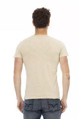 Trussardi Action Beiges Herren-T-Shirt aus Baumwolle