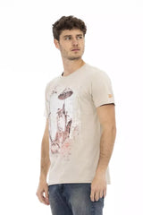 Trussardi Action Beiges Herren-T-Shirt aus Baumwolle