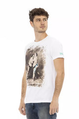Trussardi Action Weißes Herren-T-Shirt aus Baumwolle