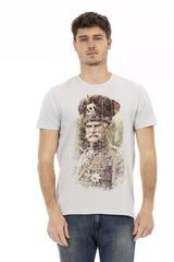 Trussardi Action Graues Herren-T-Shirt aus Baumwolle