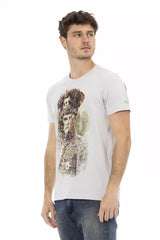 Trussardi Action Graues Herren-T-Shirt aus Baumwolle