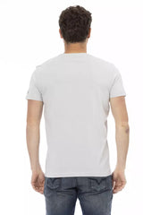 Trussardi Action Graues Herren-T-Shirt aus Baumwolle