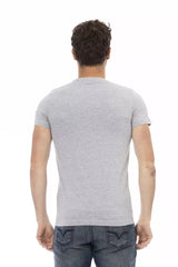 Trussardi Action Graues Herren-T-Shirt aus Baumwolle