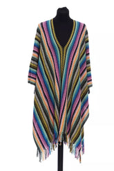 Missoni Meerkleurige Wollen Damesponcho