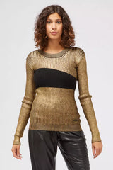Custo Barcelona Goldener Wollpullover für Damen