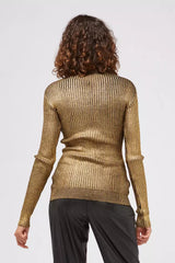 Custo Barcelona Goldener Wollpullover für Damen