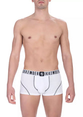 Bikkembergs White Cotton Men's Trunk Pack