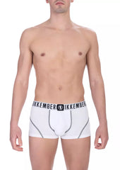Bikkembergs White Cotton Men's Trunk Pack