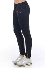 Frankie Morello Schwarze Baumwoll-Damenjeans