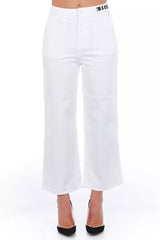 Frankie Morello Weiße Baumwoll-Damen-Cropped-Hose