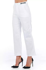 Frankie Morello Weiße Baumwoll-Damen-Cropped-Hose
