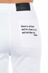 Frankie Morello Weiße Baumwoll-Damen-Cropped-Hose