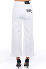 Frankie Morello Weiße Baumwoll-Damen-Cropped-Hose