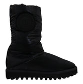 Dolce & Gabbana Schwarze Stiefel Gepolsterte Mid-Calf Winterschuhe