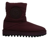 Dolce & Gabbana Bordeaux Nylon-Stiefel Gepolsterte Mid-Schuhe