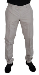 Dolce & Gabbana Off-White Seidene Chino-Hose mit mittlerer Bundhöhe
