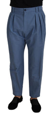 Dolce & Gabbana Blaue Leinen-Chino-Anzughose