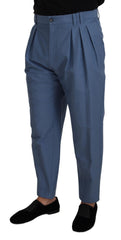 Dolce & Gabbana Blaue Leinen-Chino-Anzughose