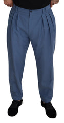Dolce & Gabbana Blaue Leinen-Chino-Anzughose