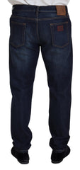 Dolce & Gabbana Blaue Jeans aus Baumwolle mit geradem Schnitt