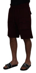 Dolce & Gabbana Bordeauxrote Bermuda Cargo Shorts für Herren