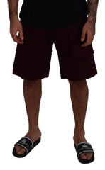 Dolce & Gabbana Bordeauxrote Bermuda Cargo Shorts für Herren