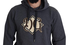 Dolce & Gabbana Grauer Kapuzenpullover aus Baumwolle mit Logo