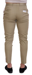 Dolce & Gabbana Weiße Braune Slim Fit Chino Hose