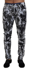 Dolce & Gabbana Multicolor Baumwoll Tie Dye Skinny Denim Jeans
